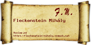 Fleckenstein Mihály névjegykártya